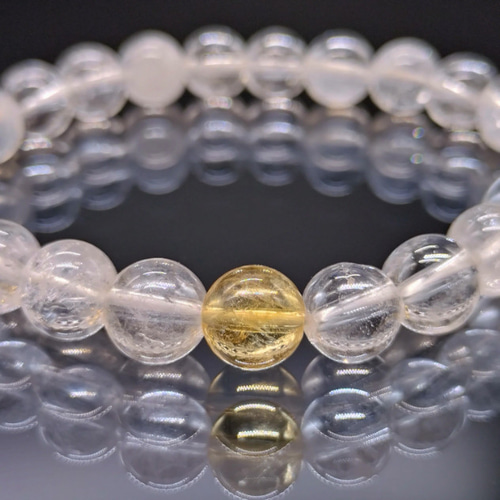 ヒマラヤ水晶・シトリン(黄水晶)・8mm【高品質】ブレスレット