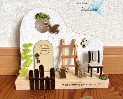 Welcomeガーデン ミニチュア置物 漆喰風 その他置物 あおいとり