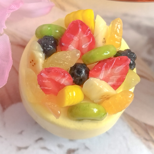 たっぷりフルーツケーキのマグネット （レモン、ブルーハワイ