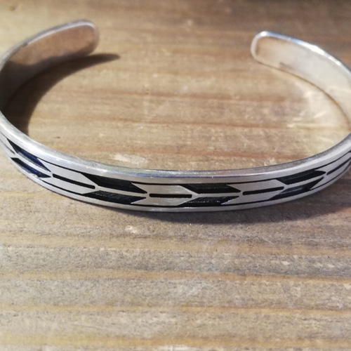 VINTAGE オーバーレイ シルバーブレスレット シルバー925 silver