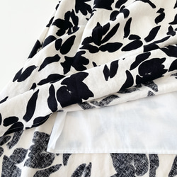 フレアースカート * CottonLinen 花柄 *　IvoryXBlack 7枚目の画像