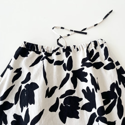 フレアースカート * CottonLinen 花柄 *　IvoryXBlack 6枚目の画像