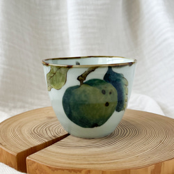 チコロット❤️すべて手描き❤️染付け❤️青リンゴ❤️猫❤️カップ❤️コーヒーカップ❤️お湯呑み❤️小鉢❤️ポメラニアン 3枚目の画像