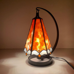 グースネックランプ　アップルブロッサム(ブルー) グースネックのランプ・青ステンドグラス、照明 スタンドライト