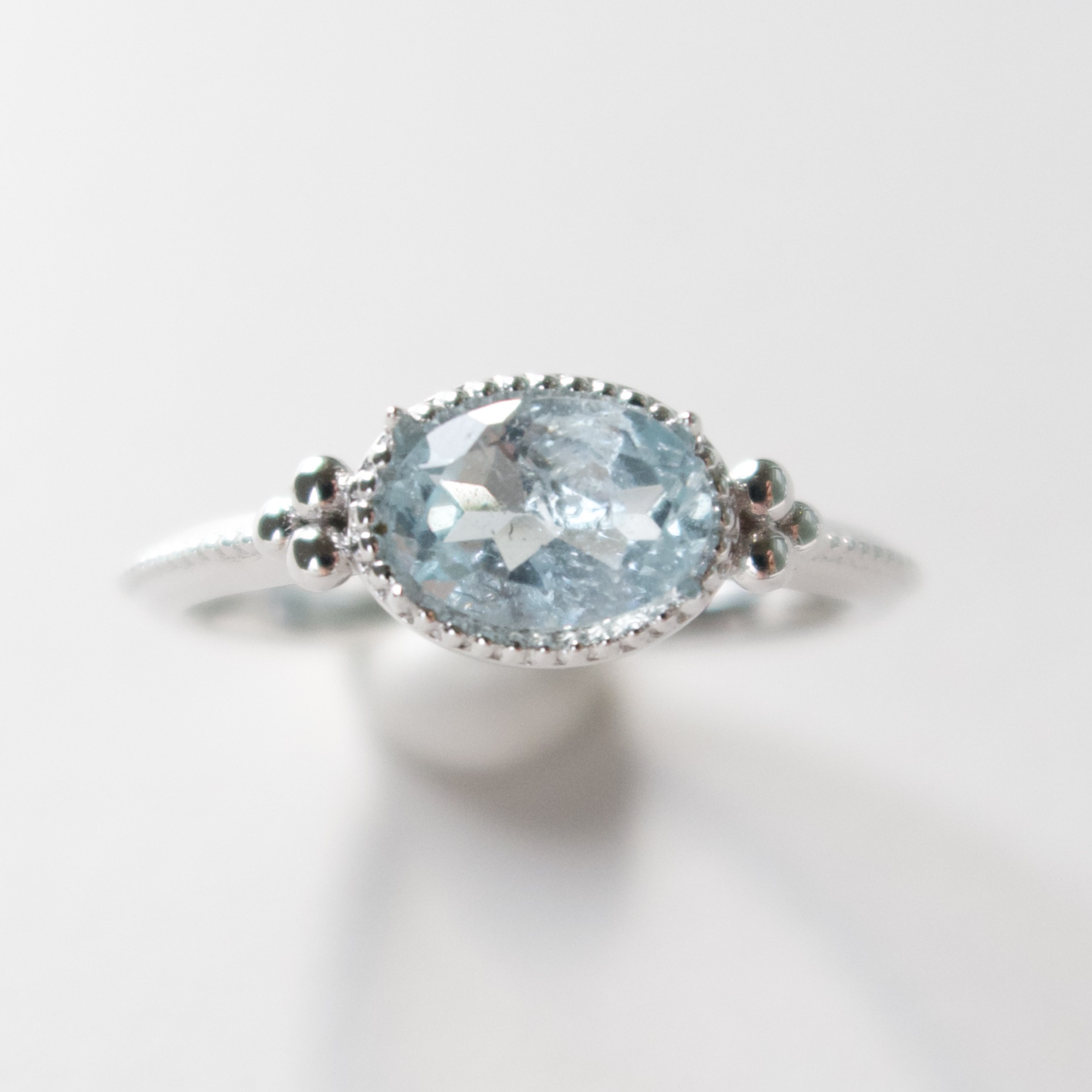 《アクアマリン｜Aquamarine》Silver925・K10ゴールド／天然石リング・受注制作｜ANUENUE