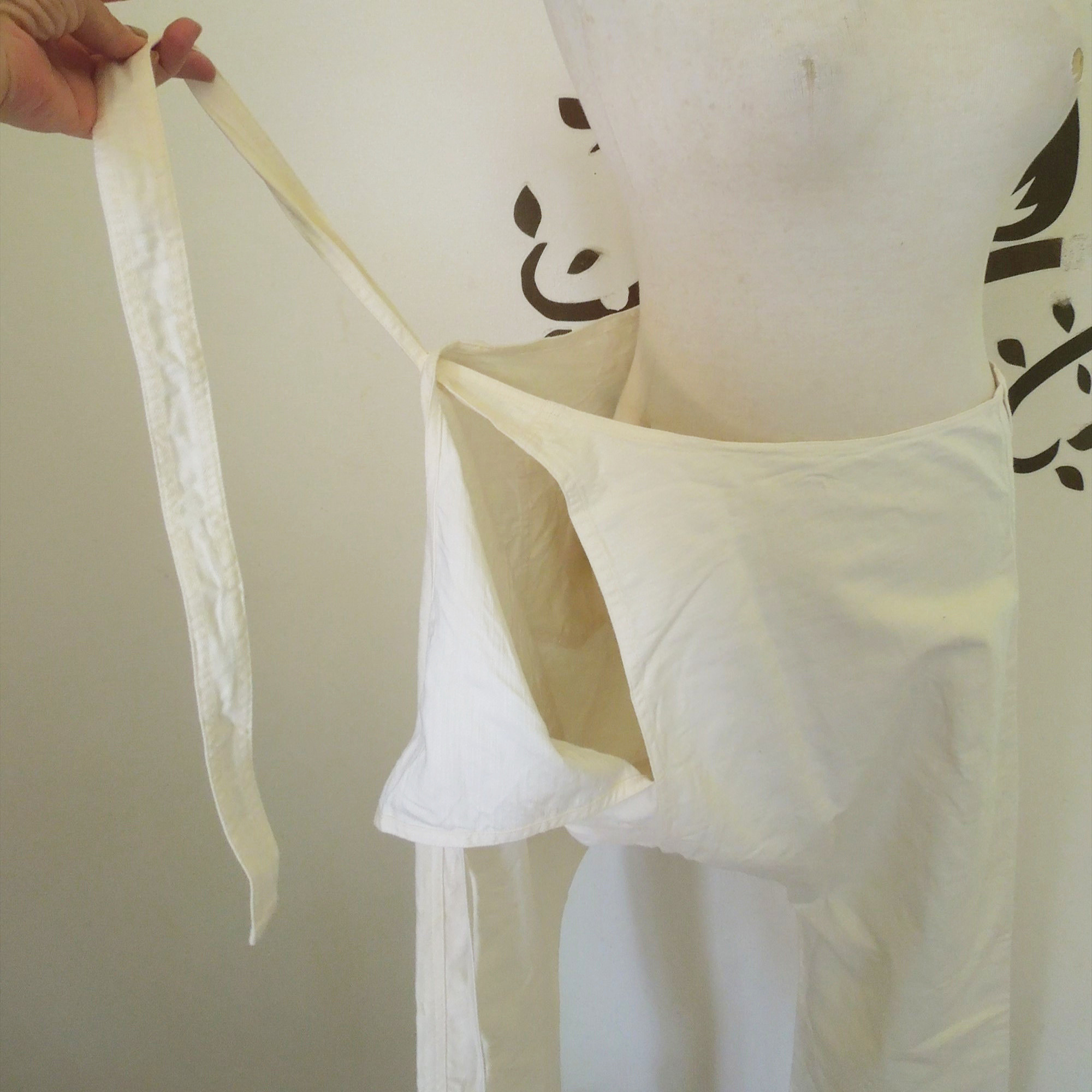 asana HEMP100% デニム風 まつり タイパンツ●きなり