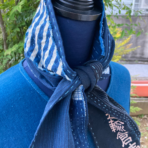 希少 KAPITAL キャピタル インディゴ染め 刺し子ストール 襤褸 boro 希少 KAPITAL キャピタル インディゴ染め 刺し子ストール 襤褸 boro