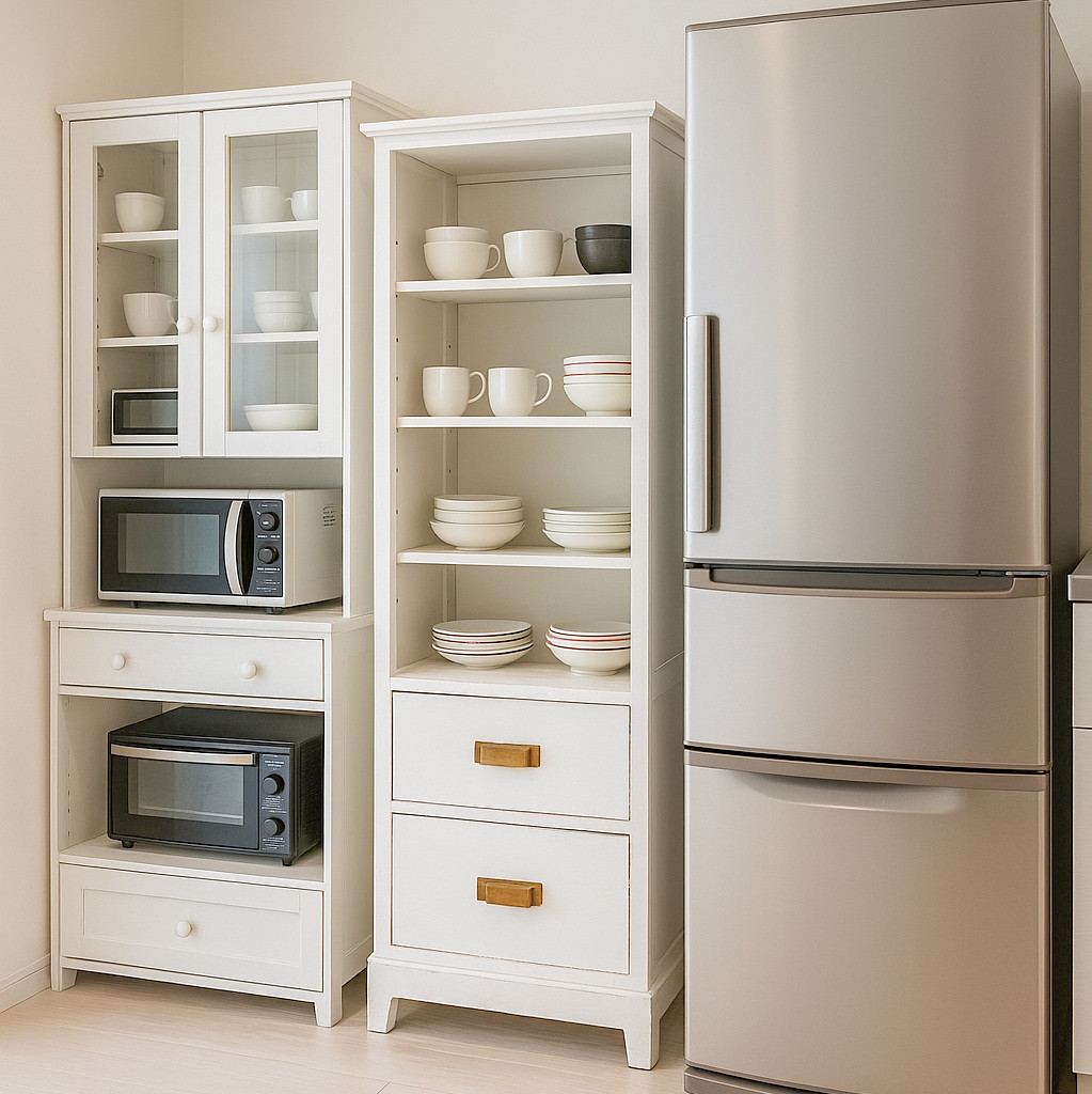 スキマ家具 隙間家具 キッチンボード カップボード 食器棚 オーダーメイド家具