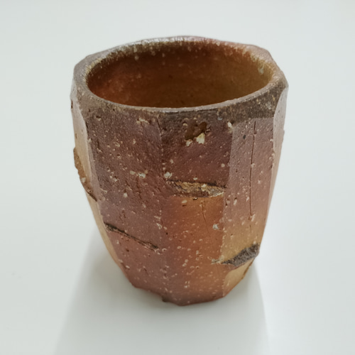 金重尹郎】焼締信楽鎬自由杯015 マグカップ うりずん薪窯倶楽部