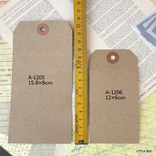 490・A-1206 アメリカ クラフト紙タグ Ⅿ 12cm 20枚 荷物ラベル