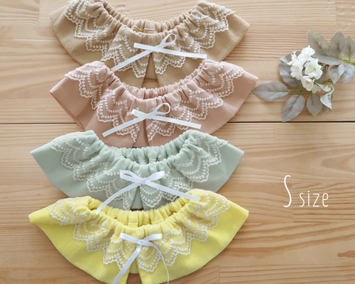 小型犬用まんまるスタイ/レース Sサイズ n-0196シリーズ ペット服