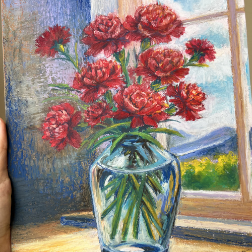 油絵 絵画 【赤いカーネーション】 油絵 絵画 【赤いカーネーション】 【公式通販】