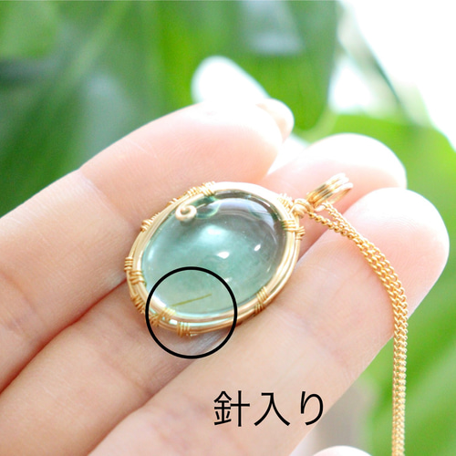 アンダラクリスタルのワイヤージュエリーネックレス✧アクアブルー