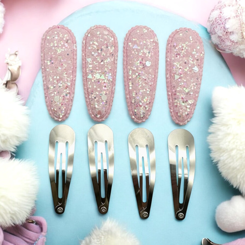 ヘアピン パッチンどめ 4個 ピン キット キラキラ 子供 ハンドメイド