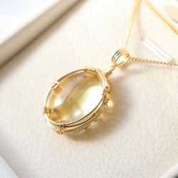 アンダラクリスタルワイヤージュエリーネックレス✧セレスチャルイエロー✧ペンダント アンダラクリスタルワイヤージュエリーネックレス✧セレスチャル
