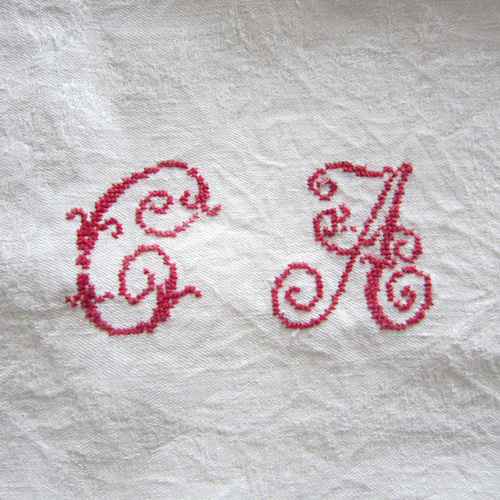 アンティーク フランス ダマスク織り ナプキン セット 布巾 アンティーク フランス ダマスク織り ナプキン セット 布巾