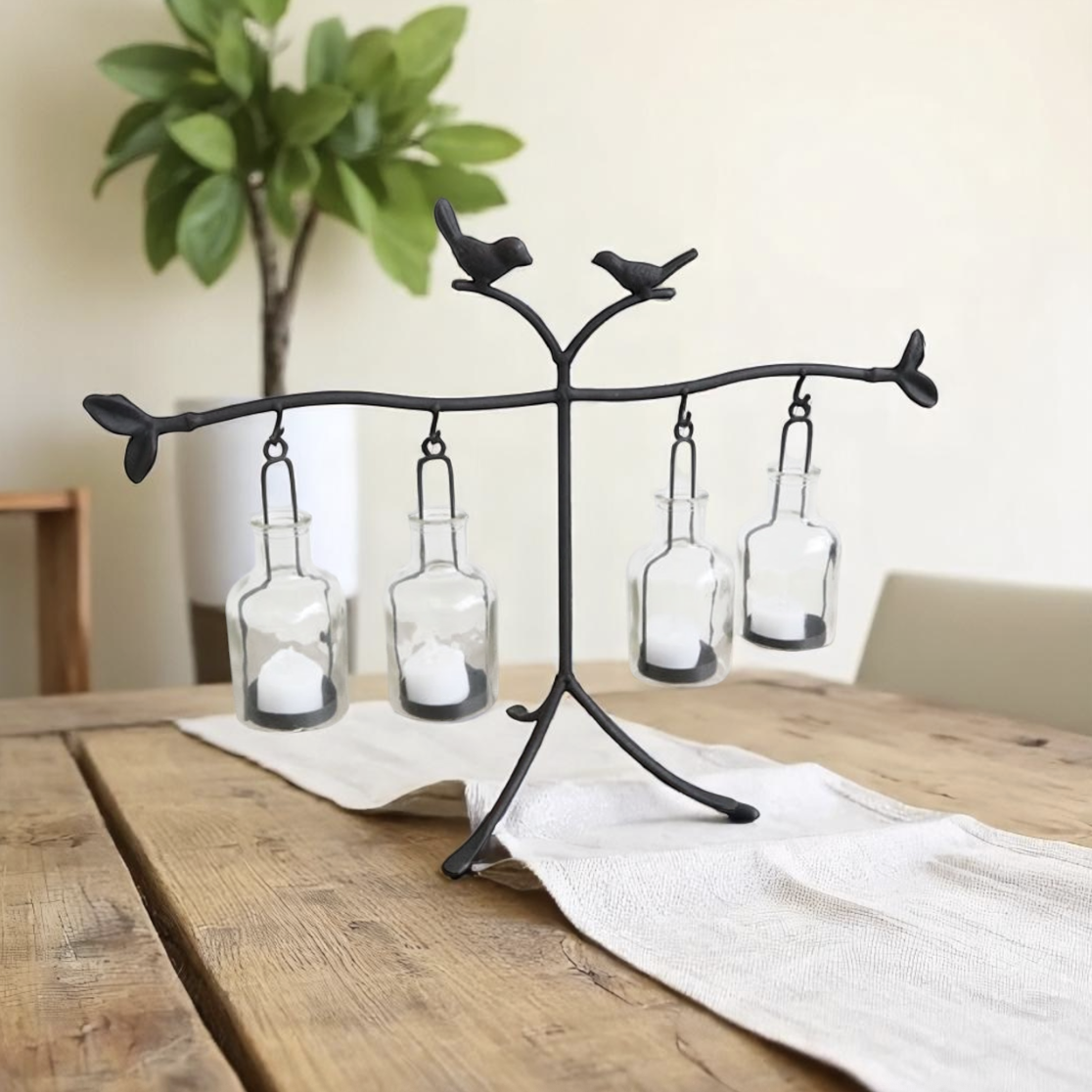 （LED付き)小鳥 アイアンフラワーベース 枝 自然 ナチュラル雑貨