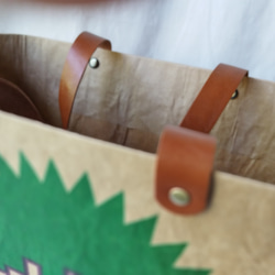 ★一閑張り風・小麦粉袋ネオン×米袋バッグお袋さん★ 10枚目の画像