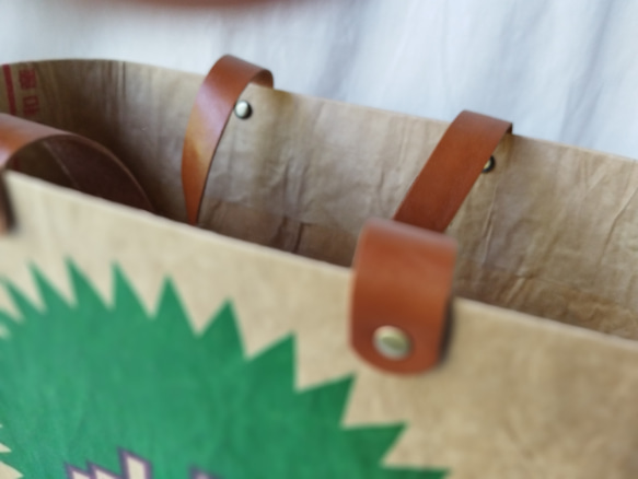 ★一閑張り風・小麦粉袋ネオン×米袋バッグお袋さん★ 10枚目の画像