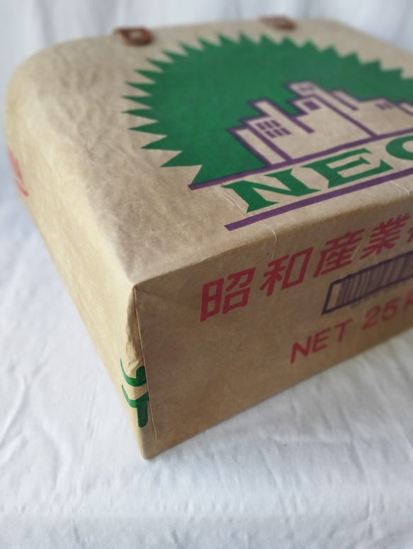 ★一閑張り風・小麦粉袋ネオン×米袋バッグお袋さん★ 6枚目の画像