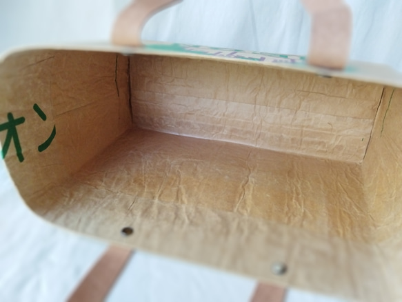 ★一閑張り風・小麦粉袋ネオン×米袋バッグお袋さん★ 9枚目の画像