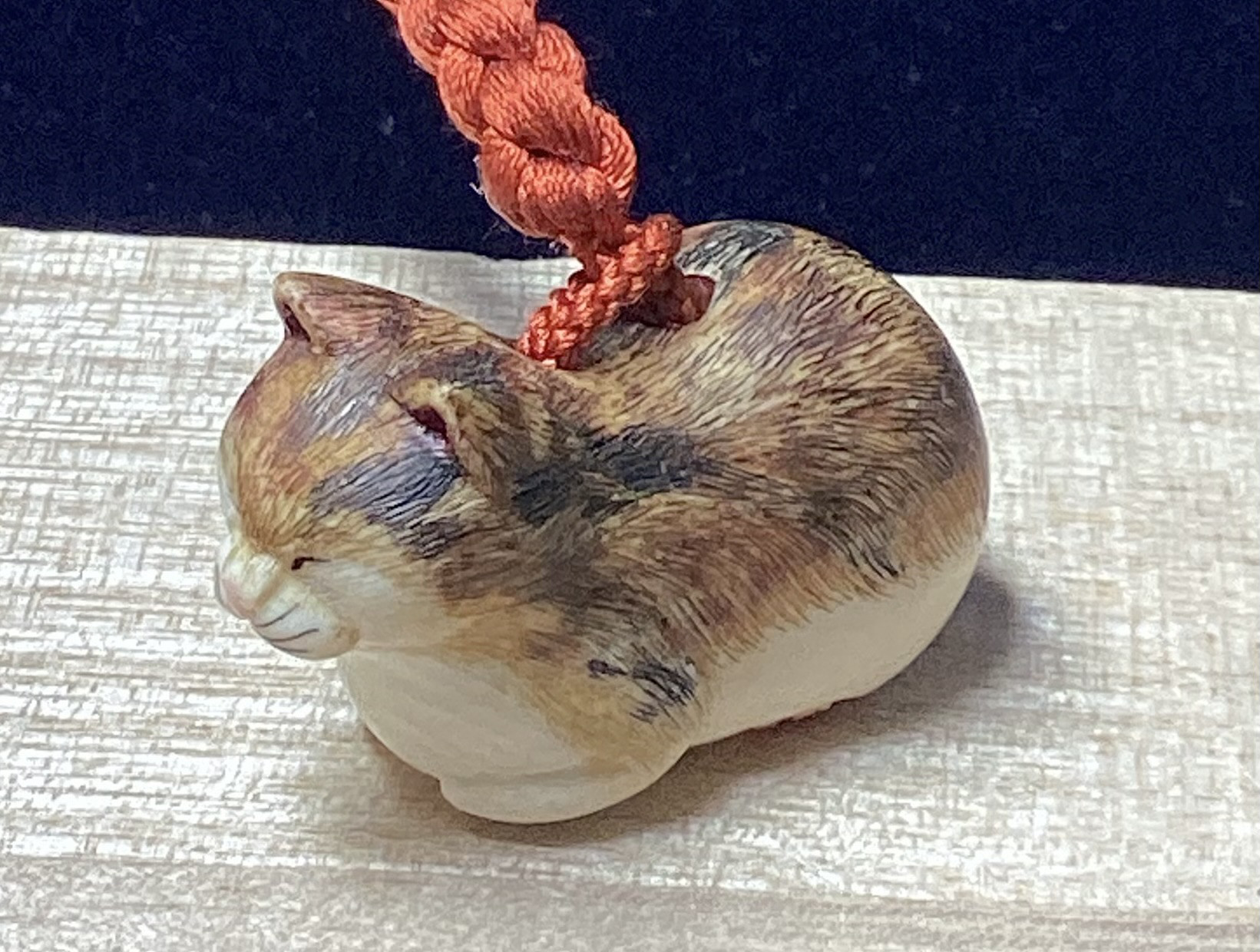 ☆本象牙根付　※※猫