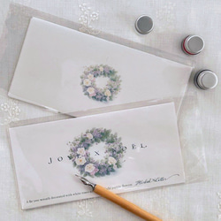 一筆箋　お好きな2袋セット〔No.7 クリスマスリース〕 4枚目の画像