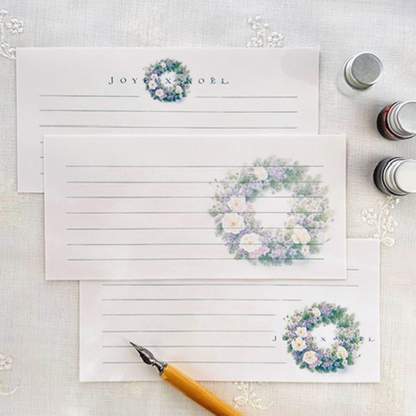 一筆箋　お好きな2袋セット〔No.7 クリスマスリース〕 3枚目の画像
