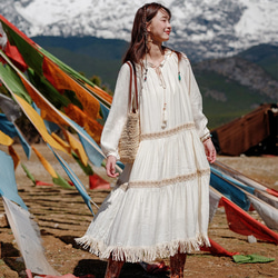 夏 ボヘミアンサマーホワイトレーススリップドレス 海辺のリゾート