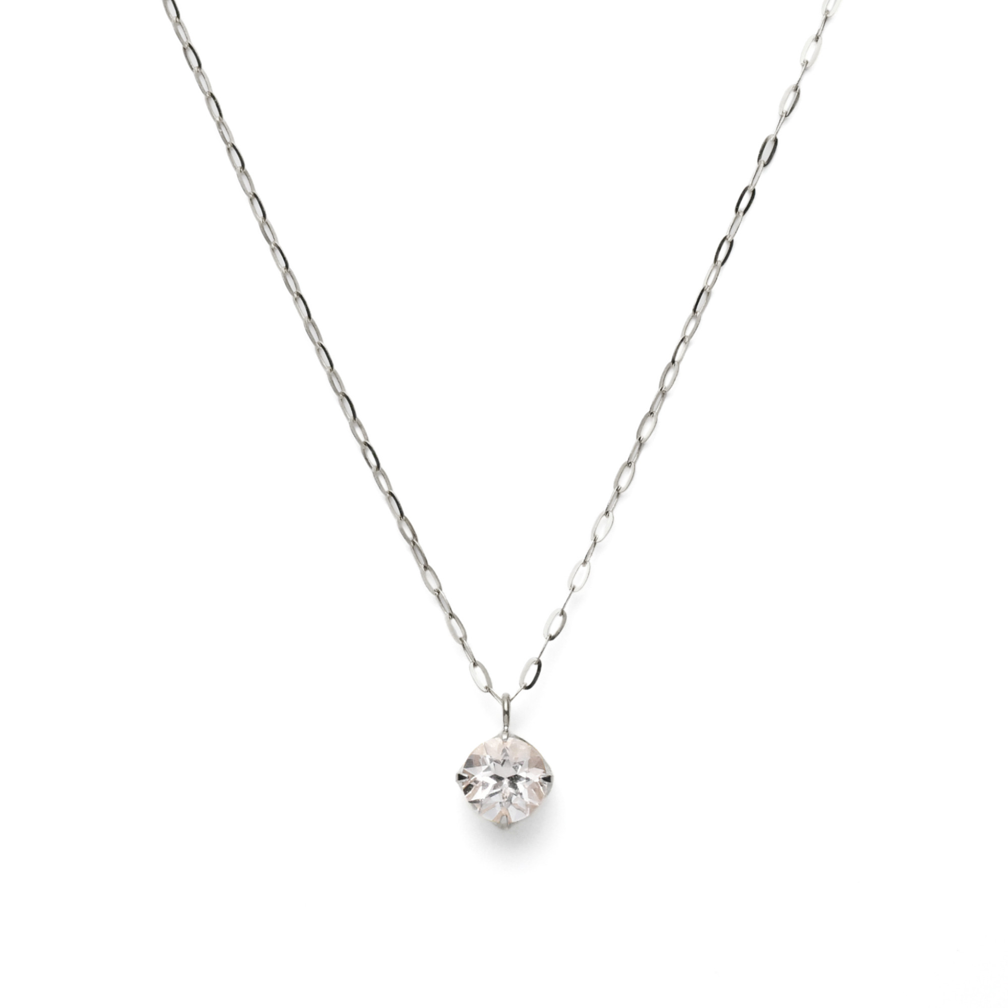 プラチナ モルガナイト4.5mmペンダント 4本爪デザイン・リップクロス45