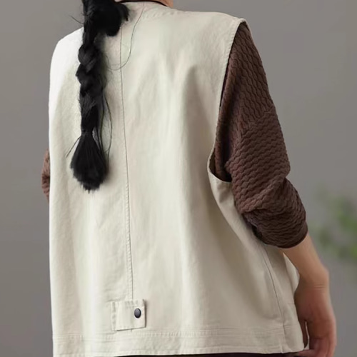 夏/綿麻/ベスト/コットンリネン/通勤通学/春秋/ゆったり/レディース