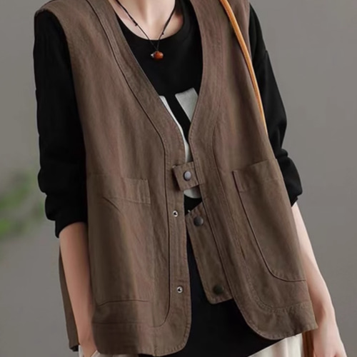 春夏物　TRUBE オシャレデザイン　綿麻ベスト　ゆったりサイズ 楽天市場】【大好評】ベスト 春 夏 前開き ジレ レディース