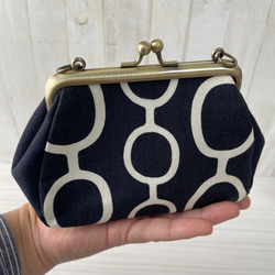 親子がま口財布 ミナペルホネン タンバリン ネイビー がま口