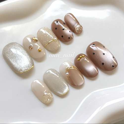 現品　1点限り　03247 ネイルチップ　ニュアンス　ミラー　まとめ売り 現品》ネイルチップ ニュアンスネイル ミラー シェル フレンチ