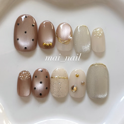 あぷて様 3点 　ぷっくりハート　マグネット　ニュアンス　全サイズ　ミラー マグネットとニュアンスミラーで大人上品な指先に（G09-24