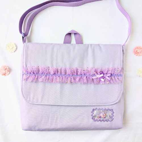 図書袋 絵本バッグ 通園バッグ ショルダー フリフリフリル