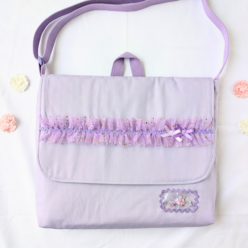 図書袋 絵本バッグ 通園バッグ ショルダー フリフリフリル