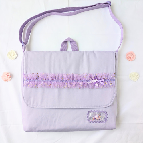 図書袋 絵本バッグ 通園バッグ ショルダー フリフリフリル