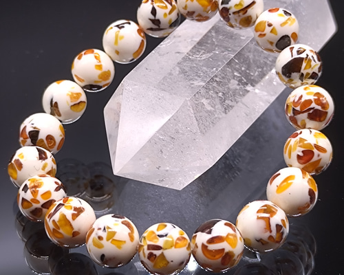 ピースアンバー(琥珀)・10mm・ブレスレット ブレスレット 天然石ohana