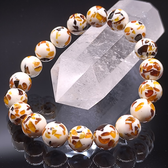 ピースアンバー(琥珀)・10mm・ブレスレット ブレスレット 天然石ohana