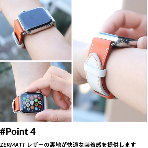 MODIGI アップルウォッチ10 レザーバンド 本革ベルト 46mm Apple