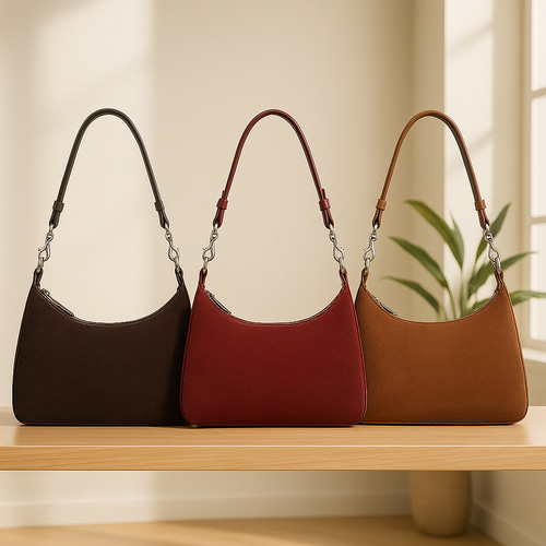 2025春夏新作！•スエード牛革×クラシックブラウン•レトロ感ある