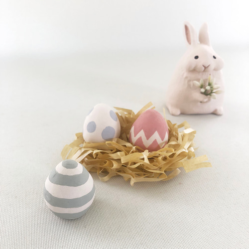 受注制作]イースターエッグ（素焼きの卵 置物） その他置物 okara.bo