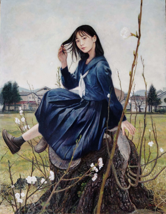 新規購入 ◇【しらないせかい 花満ち欠け】◇絵画 原画販売 アクリル絵具 絵画