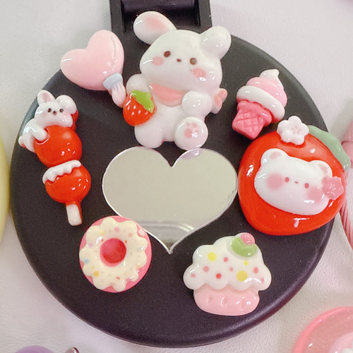 C95）2個 いちご♡うさぎ♡くま大好き 苺 いちご イチゴ かわいい