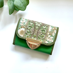 コロンっとかわいい ミニ財布 インド刺繍リボン お財布ショルダーにも