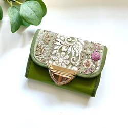 コロンっとかわいい ミニ財布 インド刺繍リボン お財布ショルダーにも