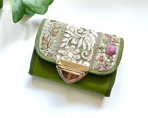 ☆ゆうか☆　長財布、ミニ財布2点　インド刺繍ピンク系　ハンドメイド 620149610b04d1a74e39fee8293c34