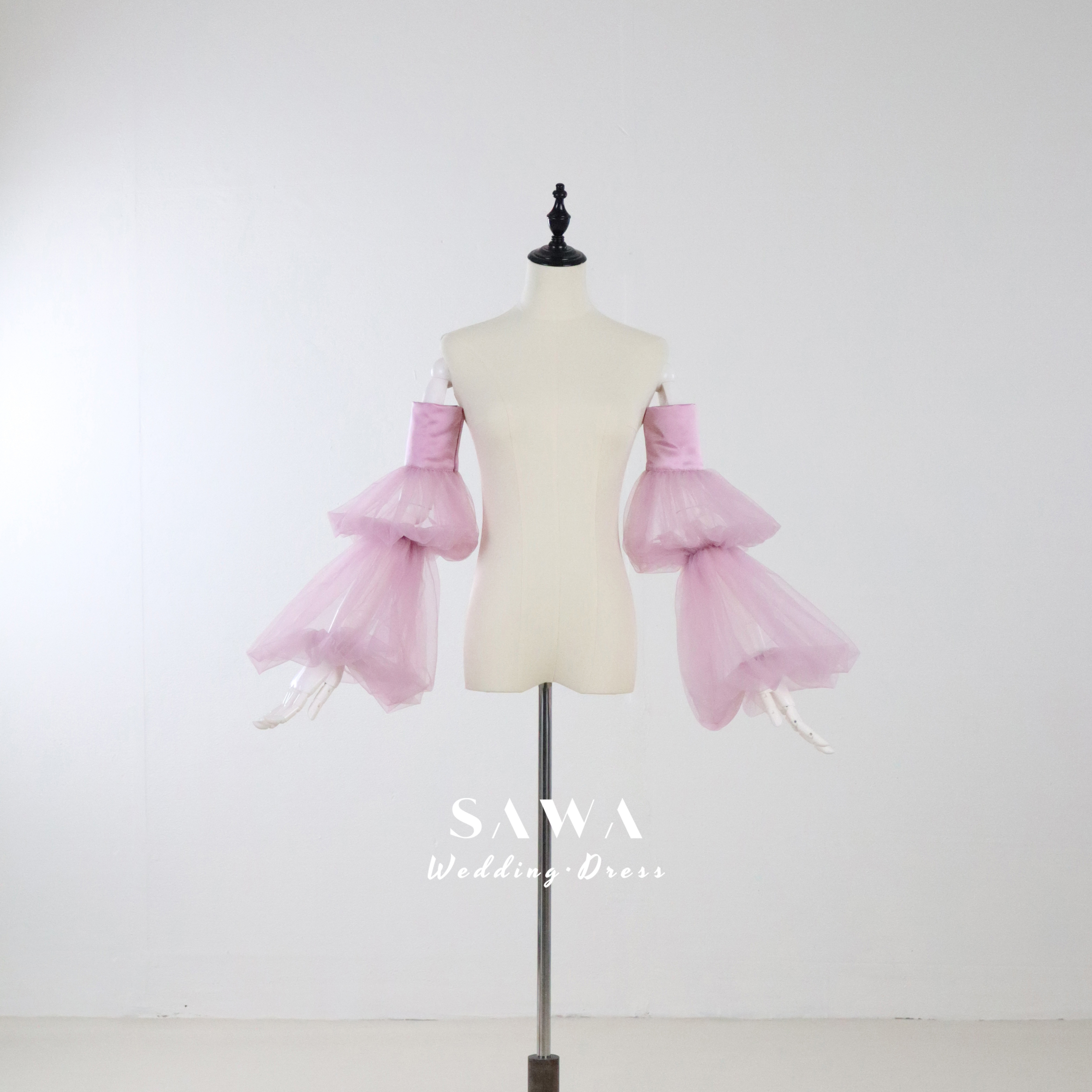 激安　高品質　長袖　シースルー袖　可愛い　ピンク紫　お色直し　ボリューム　パフスリーブ　ウェディング小物　ブライダル挙式