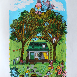 多色刷り版画作品　Home Sweet Home　 2枚目の画像